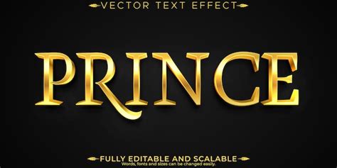 Free Vector Prince Editable Text Effect Editable Gold And Royal Text