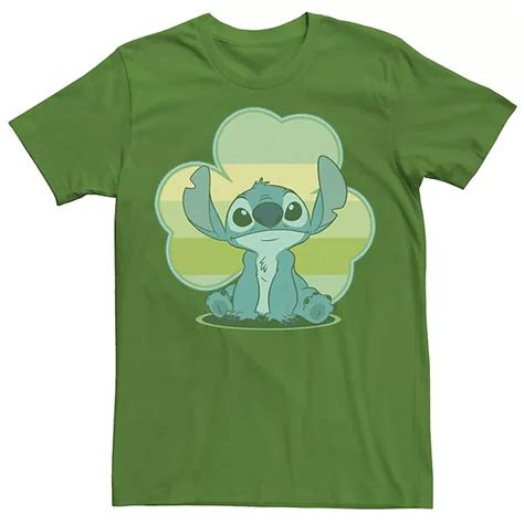 Men S Disney Lilo And Stitch St Patrick S Day Stitch Clover Tee