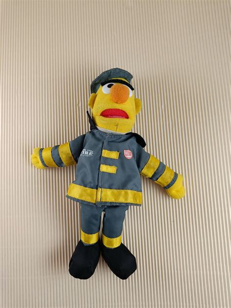 Vintage Sesame Street Bert Firefighter Beanbag Plush Etsy