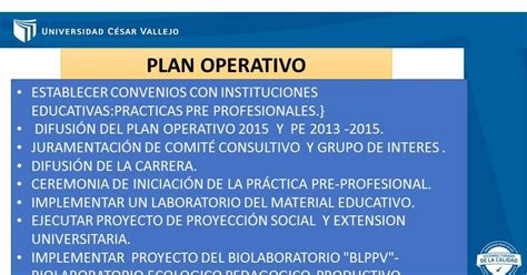 Educación Inicial Ucv Trujillo Plan Operativo y Plan Estratégico