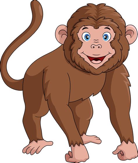 Cute Baby Monkey Cartoon On White Background 25389858 Vector Art At