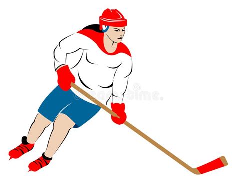 Weiblicher Eis Hockey Spieler Vektor Abbildung Illustration Von