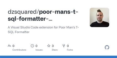 Github Dzsquaredpoor Mans T Sql Formatter Azuredatastudio Extension