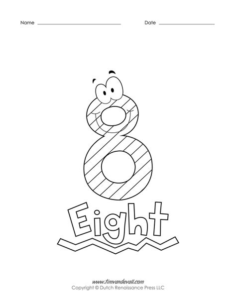 Number 8 Coloring Page - Tim's Printables