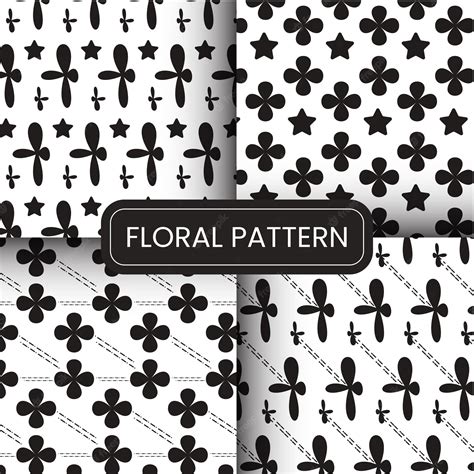 Premium Vector | A set of floral pattern on a white background