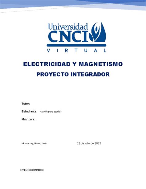 Poryecto Integrador Electricidad Y Magnetismo Cnci Alonso