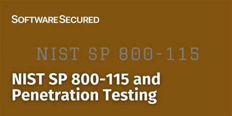 NIST SP 800 115 And Penetration Testing