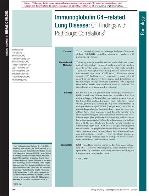 Pdf Immunoglobulin G Related Lung Disease Ct Findings With