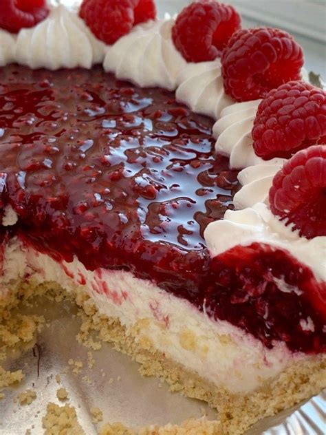 Raspberry Cream Pie Has A Sweet Cheesecake Layer Topped By A Fresh