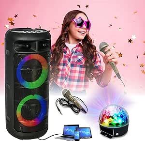 Party Light Sound Enceinte Lumineuse Sur Batterie Karaoke Enfant