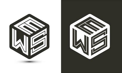 Ews Letter Logo Design With Illustrator Cube Logo Vector Logo Modern