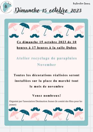 Atelier Recyclage De Parapluies November Site Officiel De La Commune