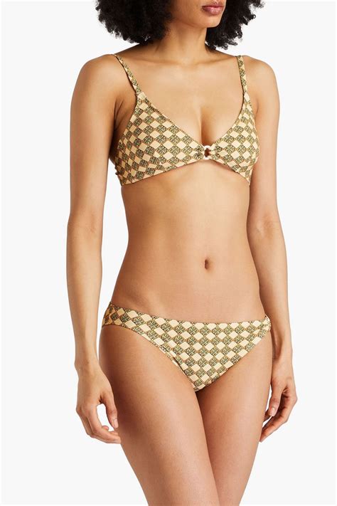 Tory Burch Printed Triangle Bikini Top The Outnet