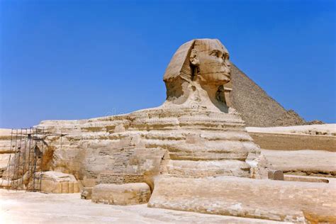 Sphinx On The Restoration. Giza Egypt. Stock Photo - Image of cairo ...