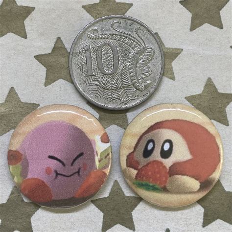 Kirby Waddle Dee Video Game X2 Matching Badges Pins Buttons 25mm