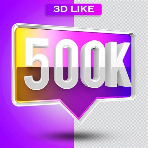 Premium Psd 3d Icon Instagram 500k Followers Render