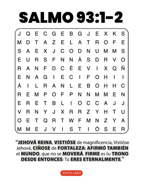 Sopa De Letras Salmo 93 1 2 En 2024 Sopa De Letras Letras Salmos