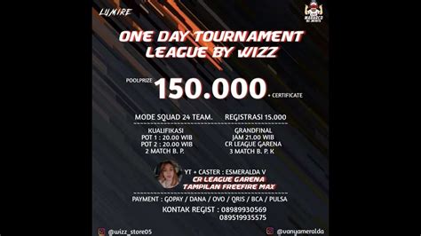 Live Final One Day Tournament By Wizz Cr League Garena Freefire