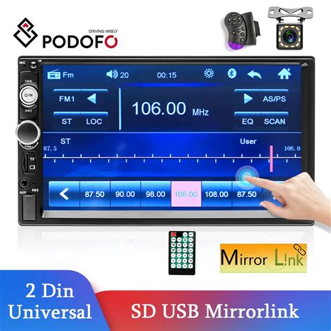 Купить Podofo 2 Din Автомобильный Радио Стерео Bluetooth SD USB ...