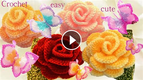 Crochet Rose Flower D Tutorial Crochetbeja