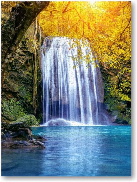 Oase La Cascade Cascade D Erawan En Automne Tha Lande Puzzle