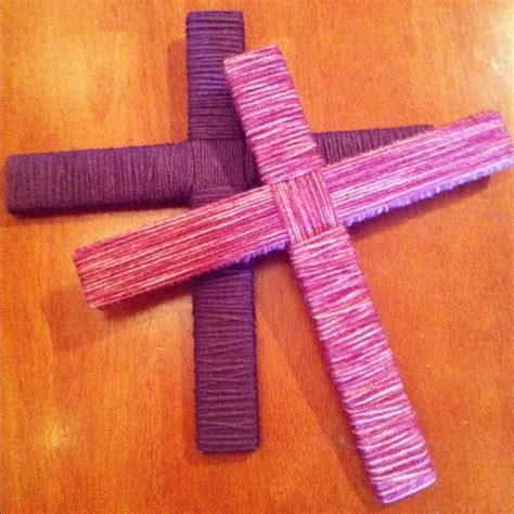 Easy Diy Yarn Wrapped Wooden Crosses Yes I Made Those And Im Very