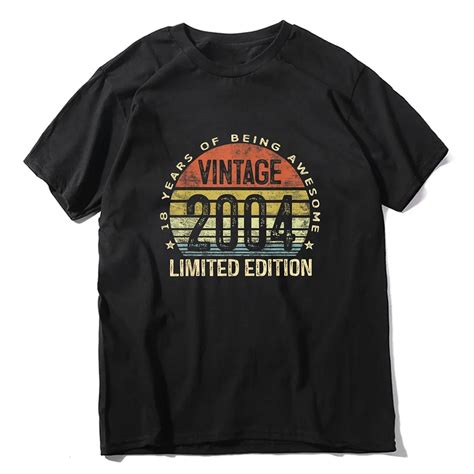 Unisex 18 Year Old Ts Vintage 2004 Limited Edition 18th Birthday Men