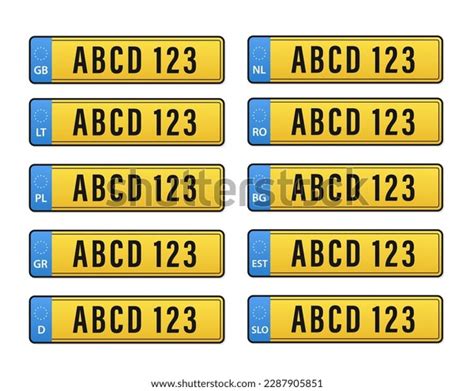 British Uk Car License Plate Template Stock Vector (Royalty Free ...