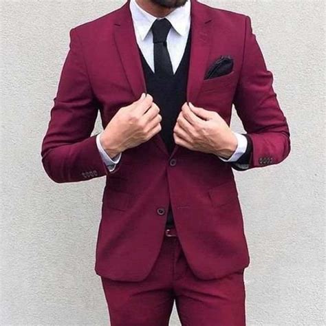 2017 Tailor Made Fuchsia Wedding Prom Party Suits For Men 2 Piece Slim