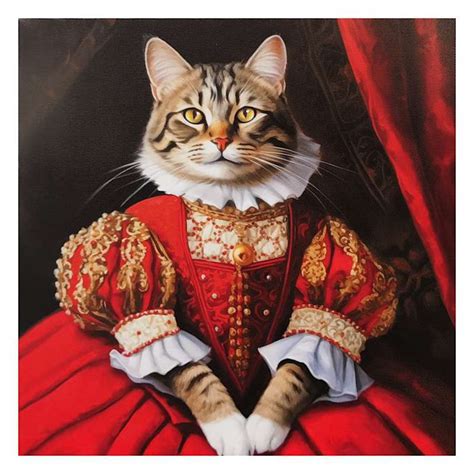 brown victorian cat canvas wall art  home