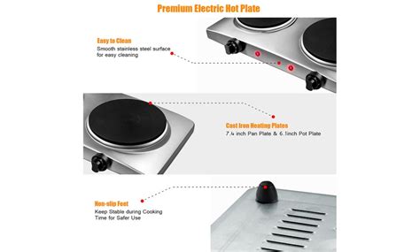 Up To 45 Off On Costway 1800W Double Hot Plat Groupon Goods