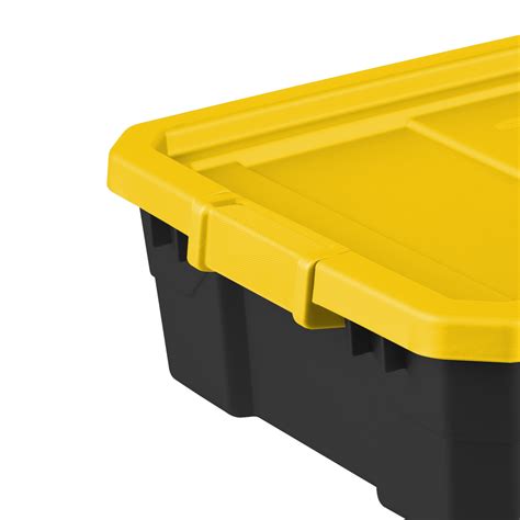 Sterilite 10 Gallon Stacker Tote Plastic Yellow Lily