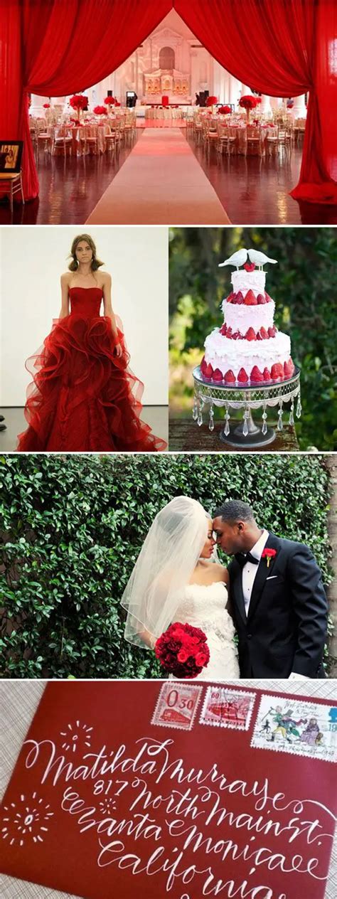 37 Sparkling Ideas for Red Themed Wedding