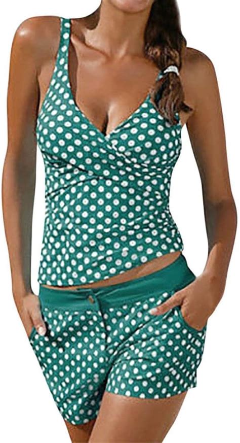 Smileq Damen Tankini Badeanzug Bikini Beachwear Bademode Badeanzug