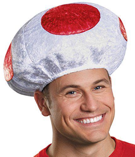 Disguise Men S Mushroom Hat Costume Accessory Adult Red Mushroom