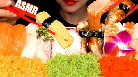 Tobiko Eggs Flying Fish Roe Asmr Variety Of Sushi Mukbang 여러가지 초밥