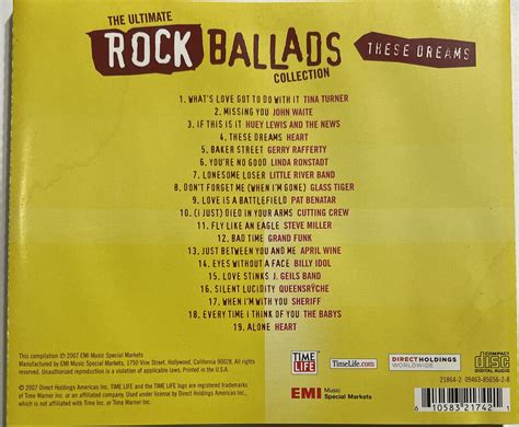 The Ultimate Rock Ballads Collection These Dreams CD 2007 Time Life