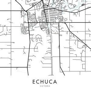 Echuca, Victoria, Australia Art, City Map Print Wall Art A4 A3 A2 A1 - Etsy