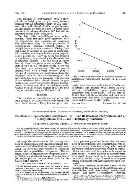 (PDF) Reactions of Organometallic Compounds. II. The Reactions of Phenyllithium and of n ...