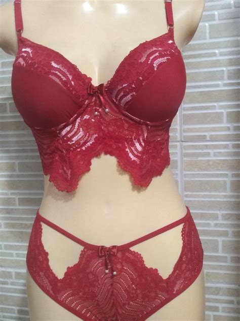 Conjunto de Sutiã e Calcinha em Microfibra e Renda Lingerie Feminina Vivenda Da Costura Nunca