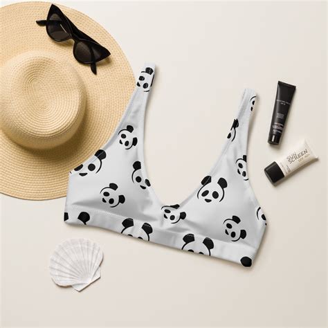 Cute Panda High Waisted Bikini Panda Face Bikini Funny Etsy