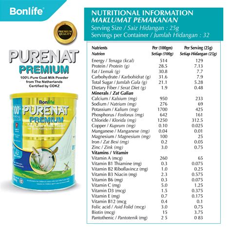 Purenat Premium Pure Goat Milk Powder Bonlife M Sdn Bhd