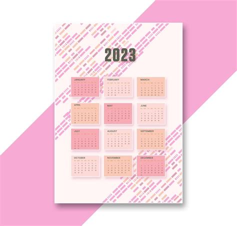 Plantilla De Calendario Anual Moderno 2023 Vector Premium