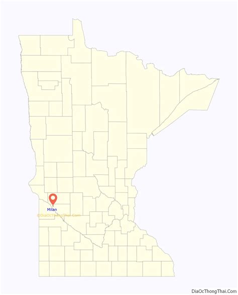 Map of Milan city, Minnesota - Thong Thai Real