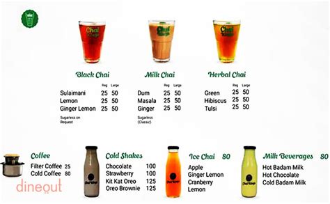 Menu Of Chai Kings Kilpauk Chennai Dineout Discovery