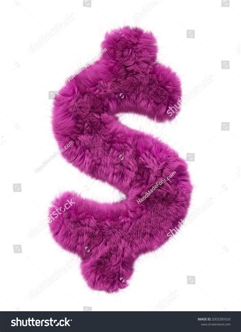 Pink Fur Alphabet Furry Furry Dollar Stock Illustration 2003289326