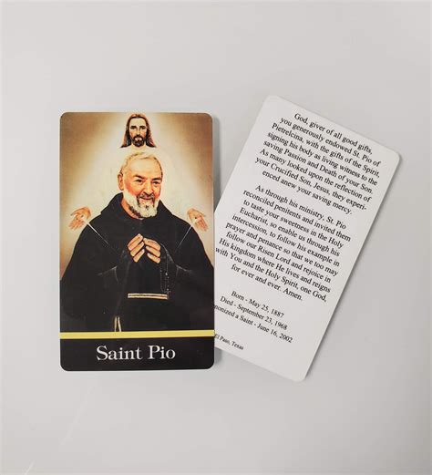 Padre Pio and Jesus Prayer Card - Padre Pio Foundation of America