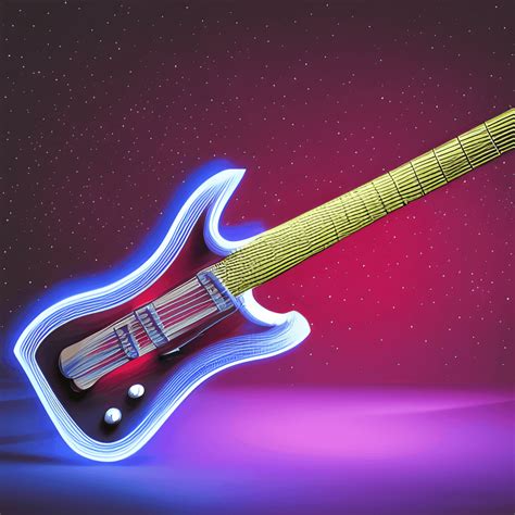 Skeletal Electric Guitar Cosmic Guitar Strings Cinematic Lighting 3d Prop Art · Creative Fabrica