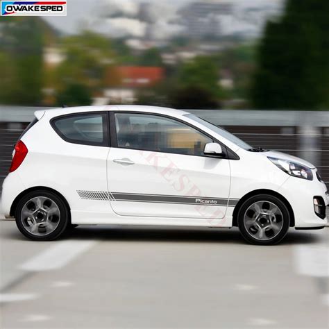 Гоночная Спортивная полоска Автомобильная дверь боковая юбка наклейка ...