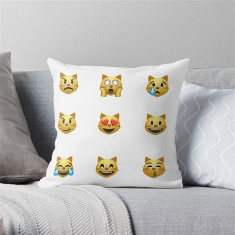 Cat Emojis Design Cat Emoji Sticker Pack Throw Pillow For Sale By